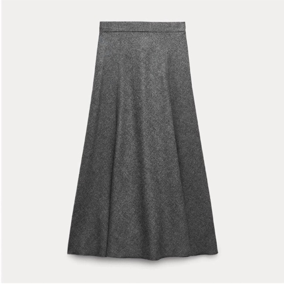 Zara, Gray marl, WOOL BLEND CAPE SKIRT ZW COLLECTION, Medium - Picture 2 of 10